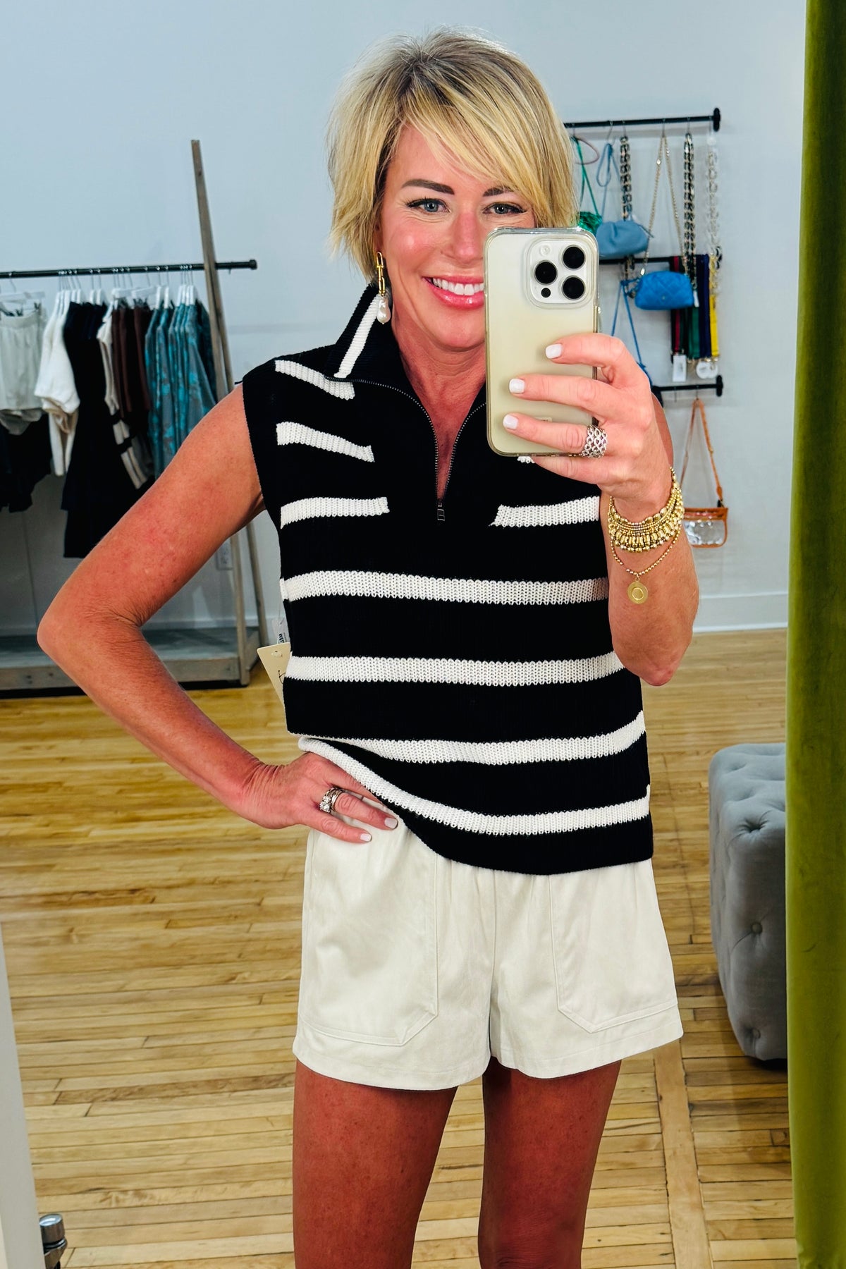 Danae Striped Sleeveless Sweater