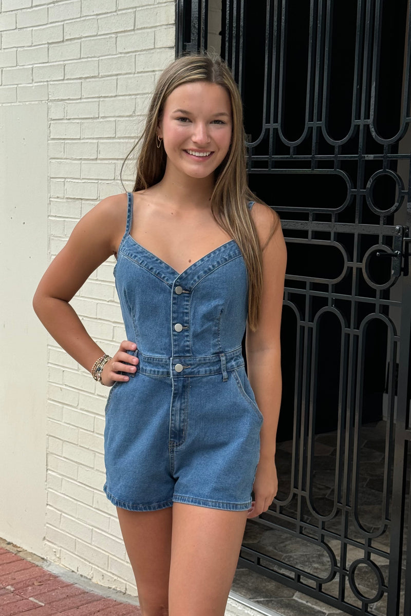 Cami Denim Romper