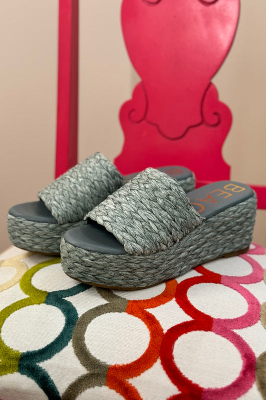Peony Slide in Slate Blue