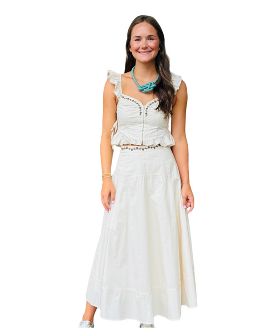 Cream Midi Skirt
