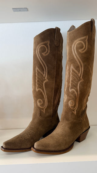 Silverado Suede Boots, Light Taupe