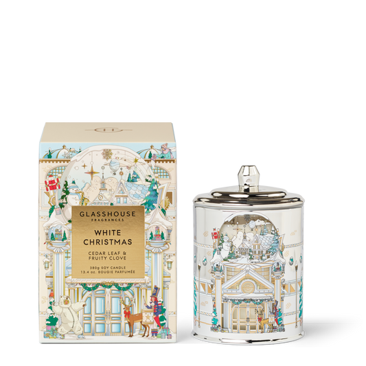 GLASSHOUSE 13.4 oz Limited Edition Candle in White Christmas