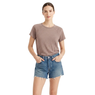 Raglan Cap Sleeve Tee in Mushroom