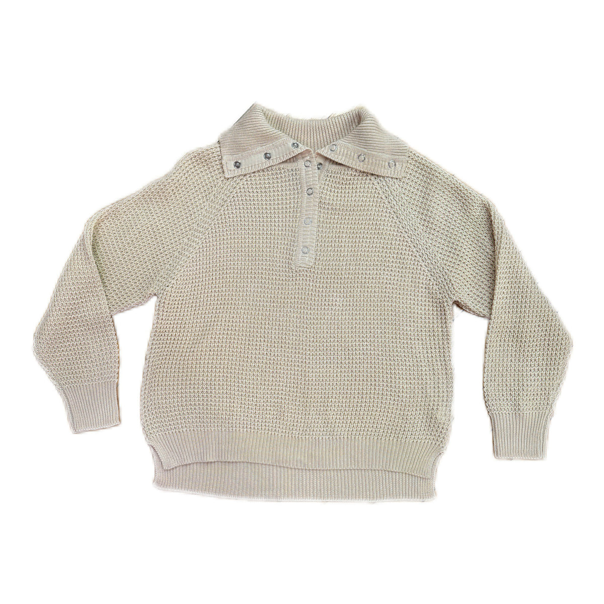 Calliope Turtleneck Pullover in White Beach