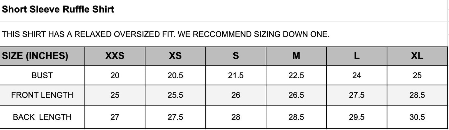 Heidi Houston Short Sleeve Ruffle Shirt in White