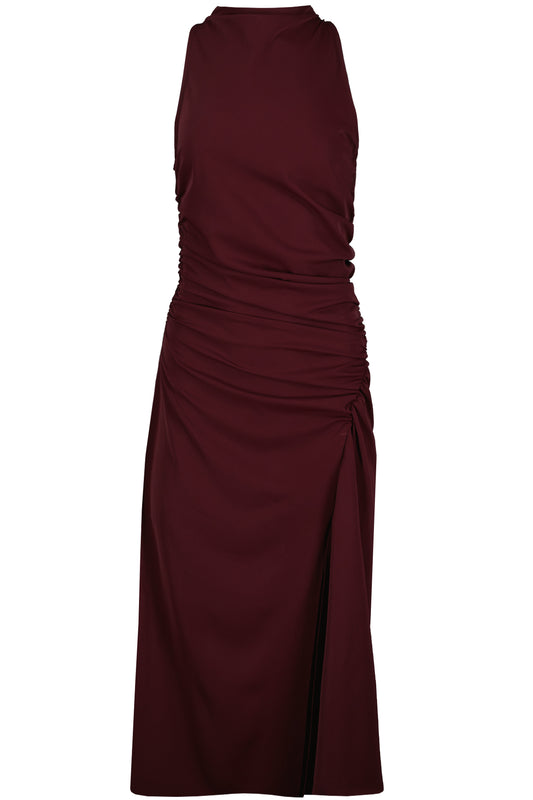 Elle Halter Dress in Crimson