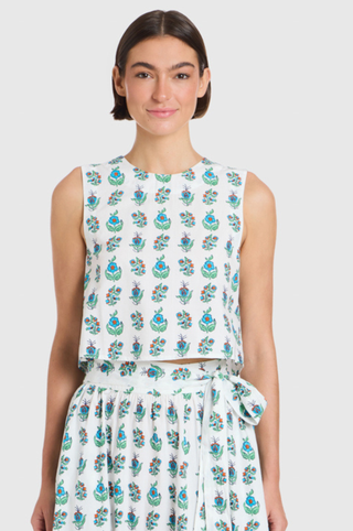 Crop Top in Beach Sprigs