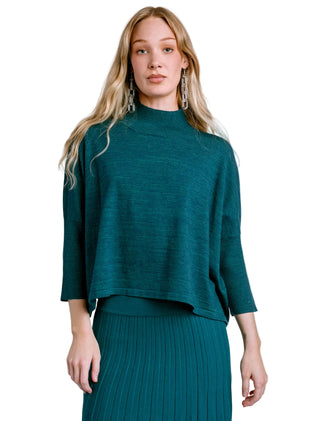 Aja Ortho Solid Sweater, Heathered Teal
