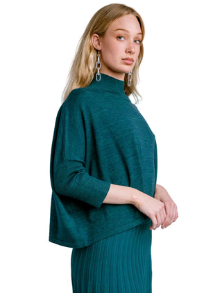 Aja Ortho Solid Sweater, Heathered Teal