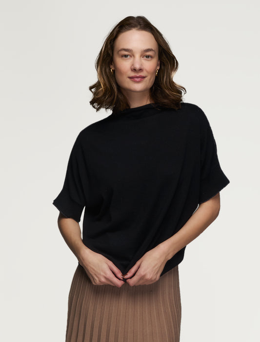 Fawn Mock Top in Black