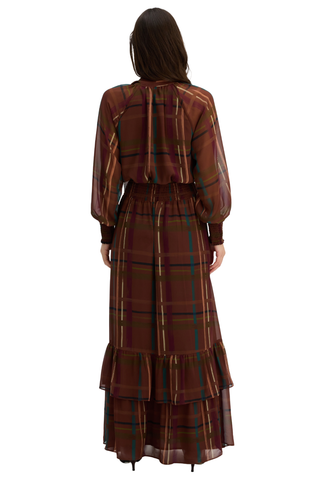 Nova Maxi Dress, Brown Plaid
