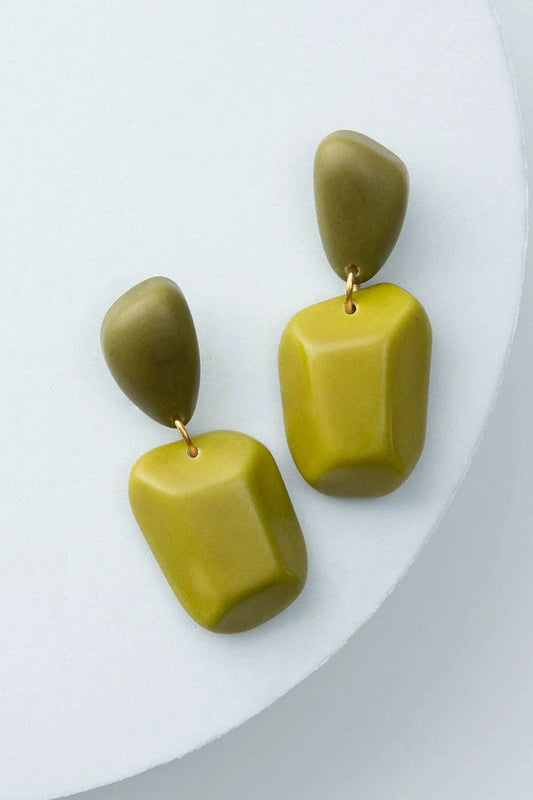 Noonday Kiwi Geo Earrings