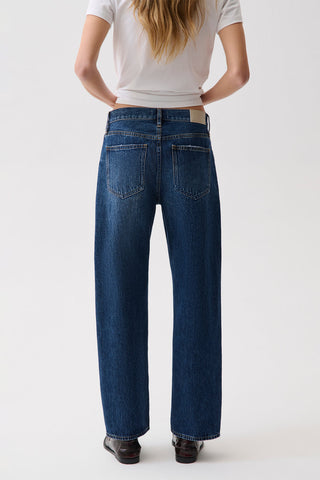 Pistola Lexi Mid Rise Bowed Straight Jeans, MoonWave