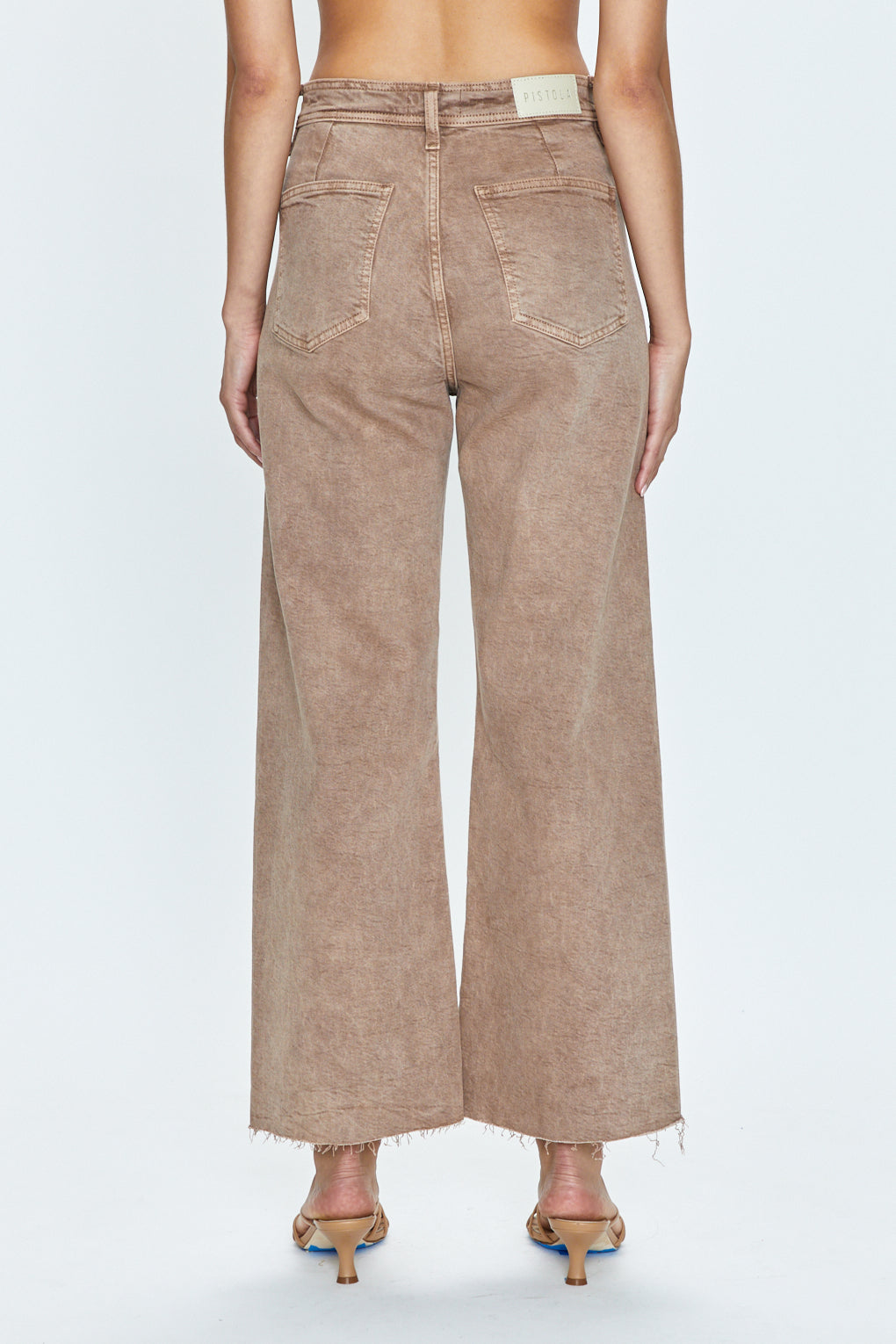 Pistola Penny High Rise Cropped Wide Leg in Cashew