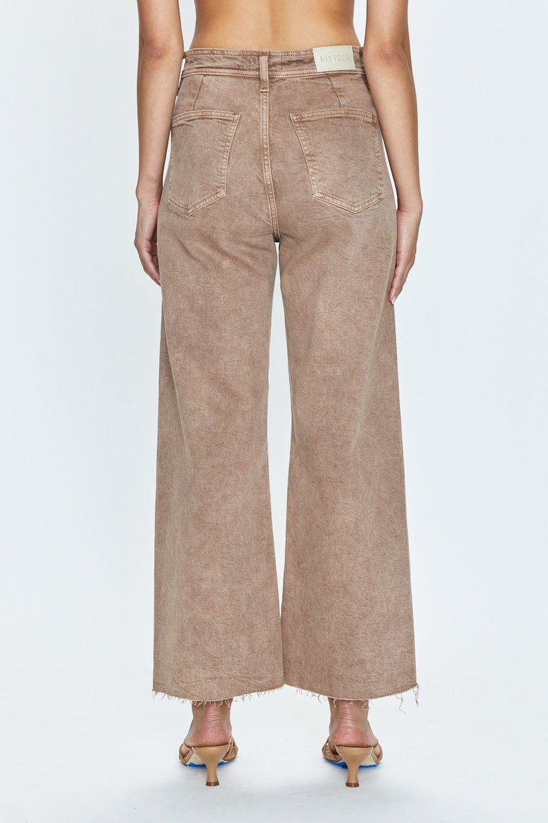 Pistola Penny High Rise Cropped Wide Leg in Cashew