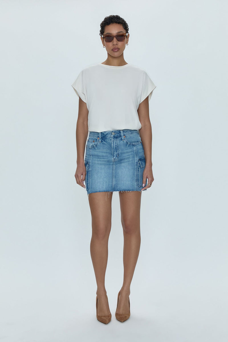 Rhea Mid Rise Mini Skirt in Heat