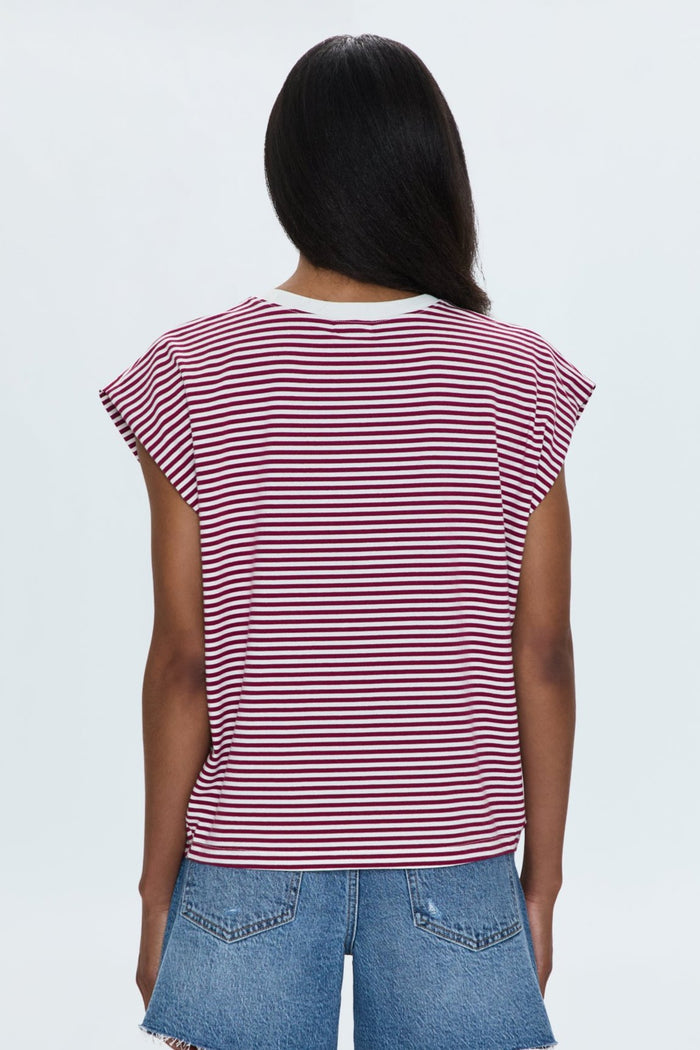 Pistola Trina Top in Sangria/White Stripe