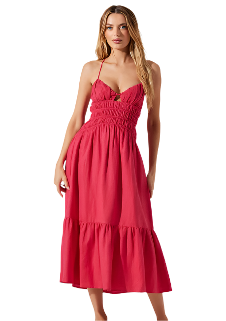 Astr The Label Eleni Dress in Fuchsia