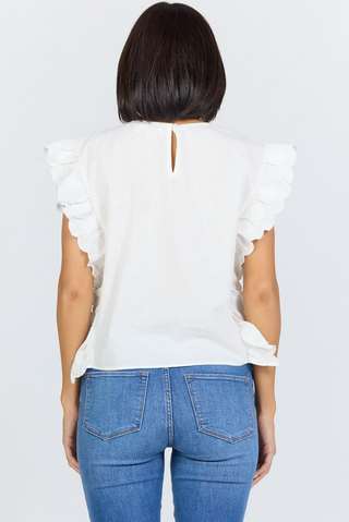 Ulla Ruffled Top in White