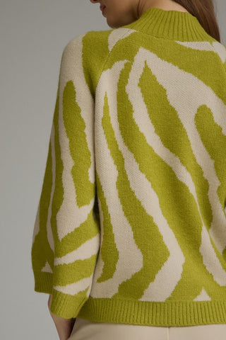 Abstract Print Mock Neck Sweater - The South Apparel
