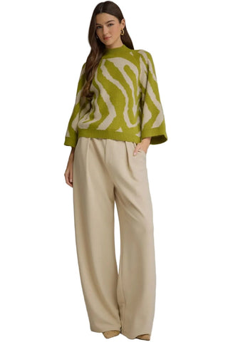Abstract Print Mock Neck Sweater - The South Apparel