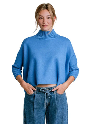 Aja Sweater in Persian Blue - One Size - The South Apparel