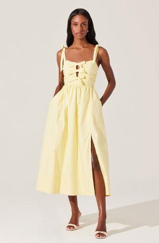 Astr The Label Helia Dress in Lemon - The South Apparel