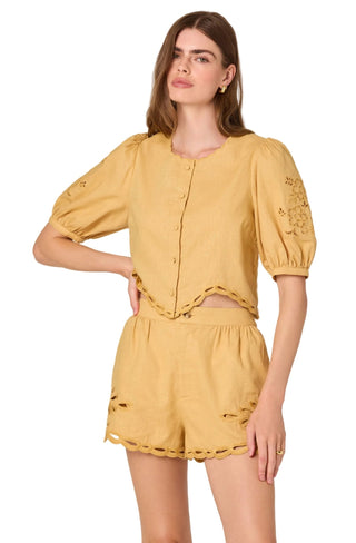 Astr The Label Joellyn Embroidered Cutwork Shorts - The South Apparel