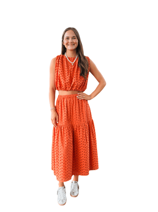 Astr The Label Nalley Skirt in Rust - The South Apparel