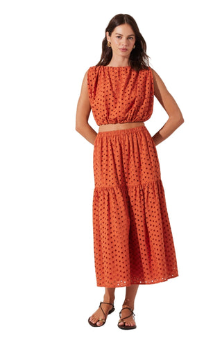 Astr The Label Nalley Skirt in Rust - The South Apparel