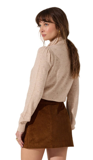Astr The Label Ovalia Sweater in Oatmeal - The South Apparel