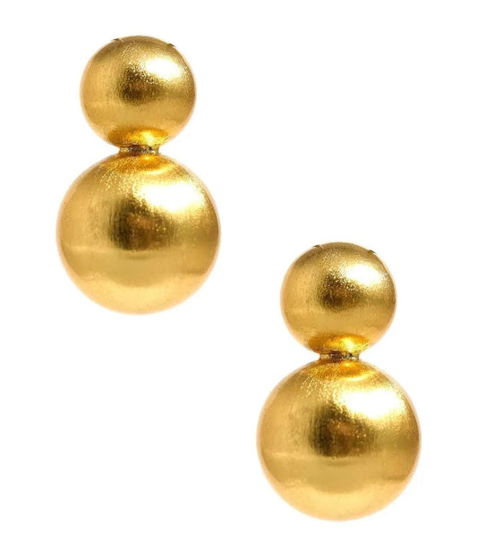 Audrey Double Ball in Brushed Gold - The South Apparel