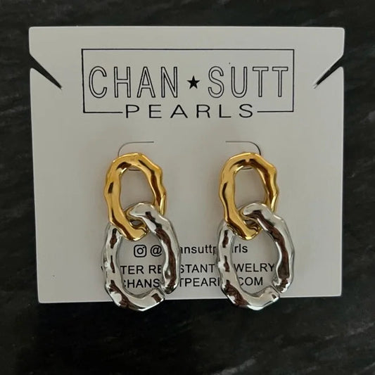 Gold and Silver Chain Earrings