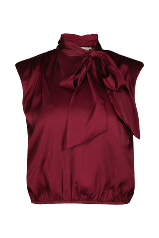 Belle Tie Front Top in Crimson - The South Apparel