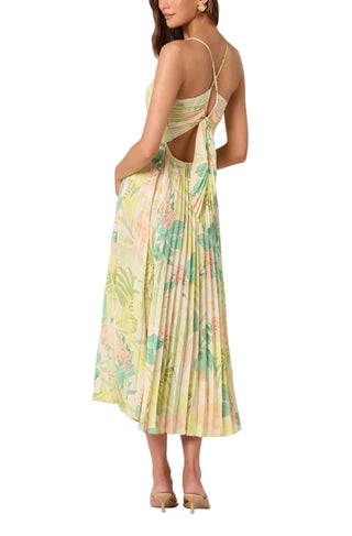 Blythe Dress in Green Peach Tropical - The South Apparel