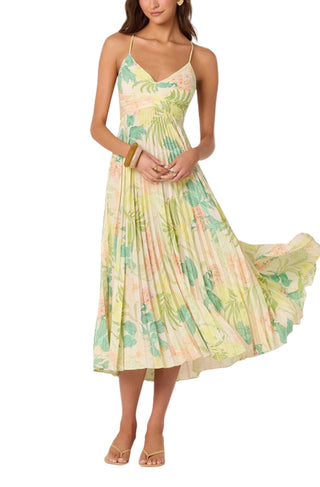 Blythe Dress in Green Peach Tropical - The South Apparel