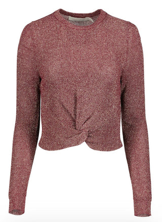 Bonita Lurex Twist Front Top in Bordeaux - The South Apparel
