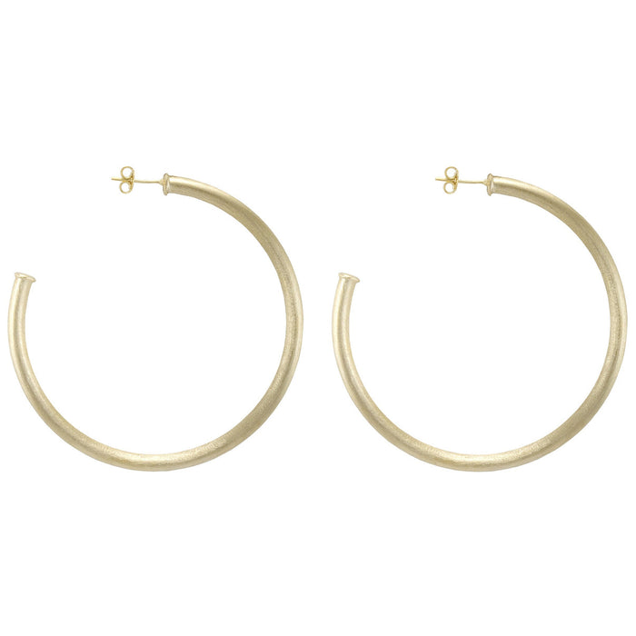 Everybody's Favorite Large Hoops in Brushed Gold