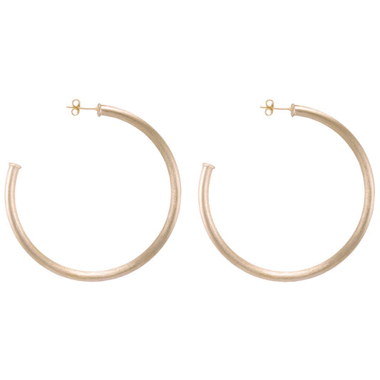 Everybody's Favorite Large Hoops-Brushed Gold