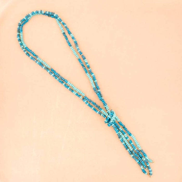 Blue Beads Lariat Necklace