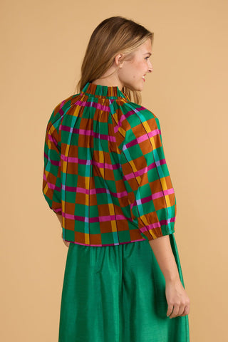 Cosette Top, Holiday Tartan - The South Apparel