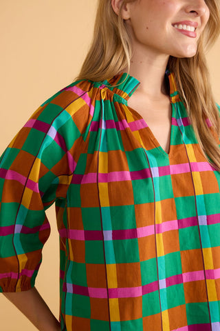 Cosette Top, Holiday Tartan - The South Apparel