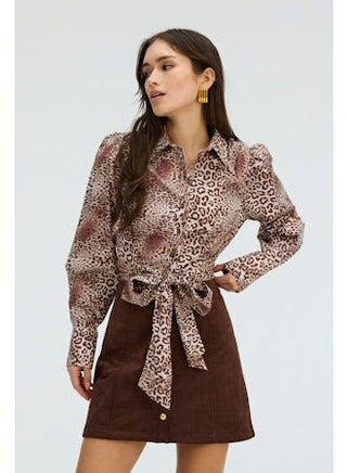 Courtney Top, Brown Cheetah - The South Apparel