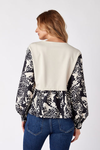 Crosby Asher Top in BW Leopard - The South Apparel