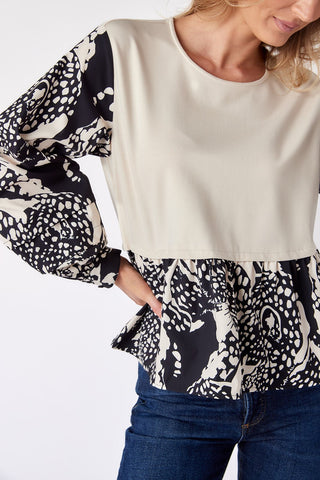 Crosby Asher Top in BW Leopard - The South Apparel