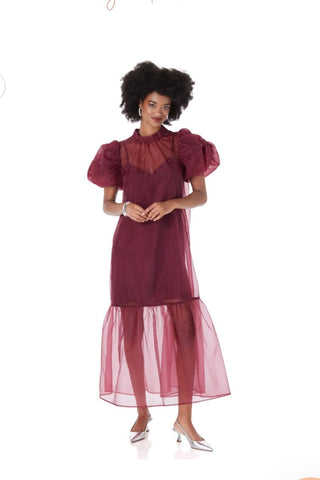 CROSBY Loretta Dress in Cabernet - The South Apparel