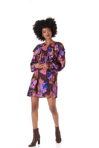 CROSBY Miles Dress in Blurred Floral - The South Apparel
