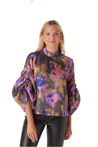 CROSBY Sibyl Blouse in Blurred Floral - The South Apparel