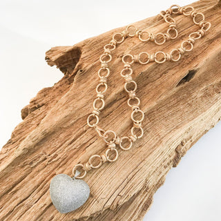 CZ Heart on Adjustable Crown Chain - The South Apparel