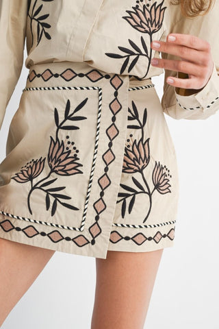 Dahlia Embroidered Skirt - The South Apparel
